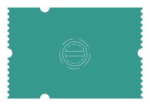 Trouwkaart als ticket hip save the date Achterkant