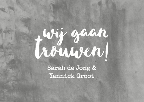 Trouwkaart aquarel grijs 2