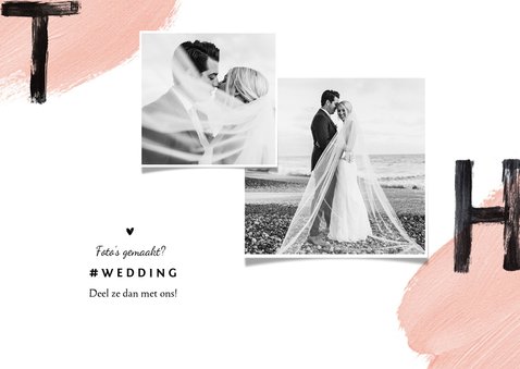 Trouwkaart bedankt wedding thnx fotocollage verf 2