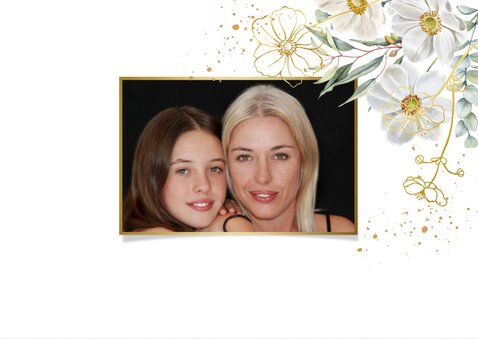 Trouwkaart bruidsmeisje herfstanemoontjes op groen fluweel. 2