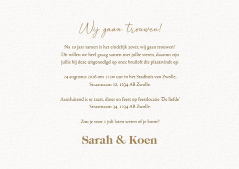 Trouwkaart eucalyptus takjes kader en namen 3