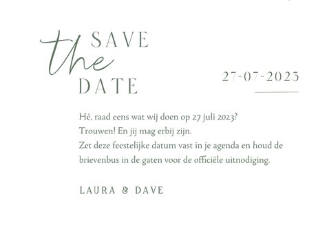 Trouwkaart save the date kalender foto grafisch golven 3