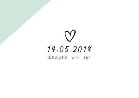 Trouwkaart save the date modern met foto 2