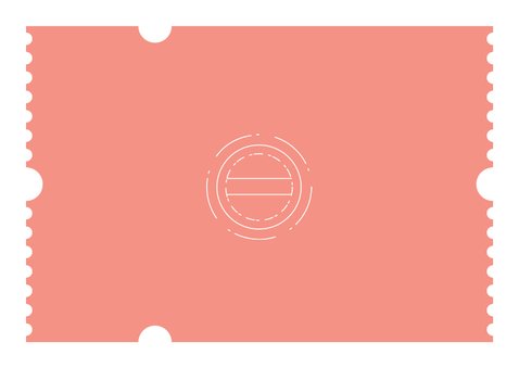 Trouwkaart save the date ticket hip modern foto zalmroze Achterkant