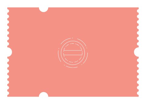 Trouwkaart save the date ticket hip modern foto zalmroze Achterkant