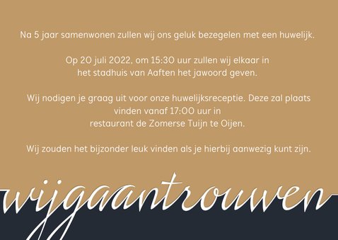 Trouwkaart typografie en fotolijst 3