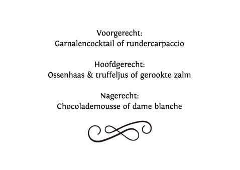 Trouwmenu strand hart 3