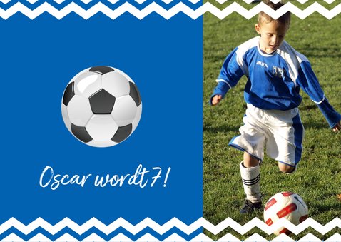 Uitndoging kinderfeestje voetbal blauwe kleur aanpasbaar 2
