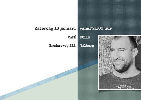 Uitnodiging 30ste verjaardag, modern en stoer met foto 3