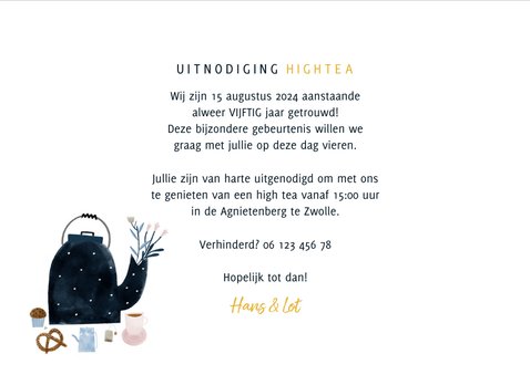 Uitnodiging 50 jarig Jubileum High tea 3