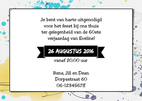 Uitnodiging 60 jaar aquarel 3