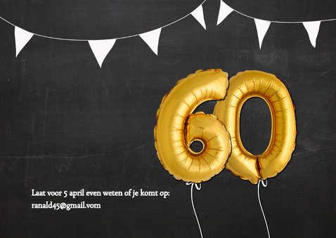 Uitnodiging 60 jaar Ballon goud 2