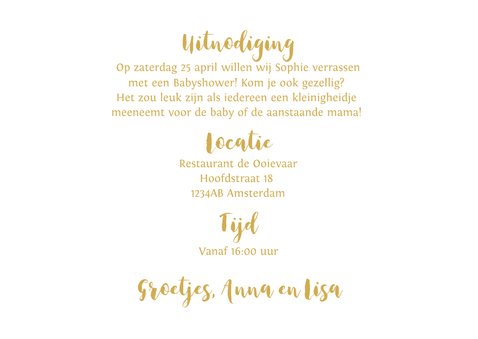Uitnodiging babyshower aquarel hartjes roze 3