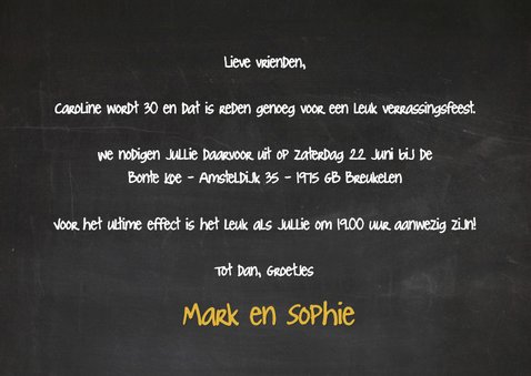 Uitnodiging Ballonnen goud 30 3