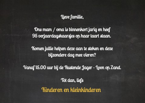 Uitnodiging Ballonnen goud 95 3