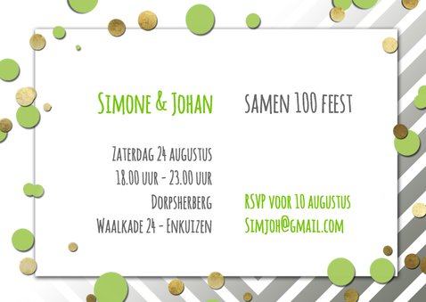 Uitnodiging ballon samen 100 - SG 3