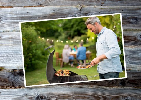 Uitnodiging bbq sloophout en eigen foto 2