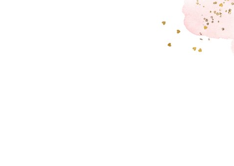 Uitnodiging Bridal Shower watercolour pink champagne goud Achterkant