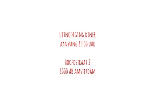 Uitnodiging Chez Restaurant II 2