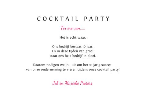 Uitnodiging cocktail party voor iedere gelegenheid 3