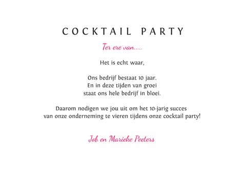 Uitnodiging cocktail party voor iedere gelegenheid 3