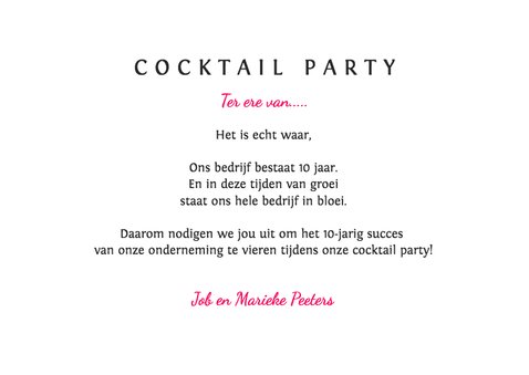 Uitnodiging cocktail party voor iedere gelegenheid 3