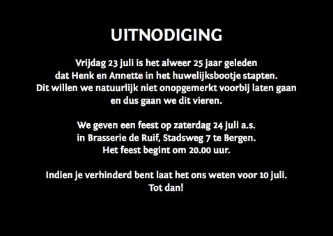 Uitnodiging confetti op zwarte achtergrond 2