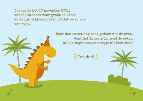 Uitnodiging Dino met palmbomen 3