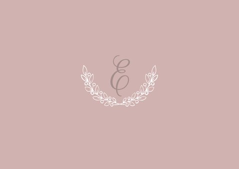 Uitnodiging doop foto & initaal oudroze 2