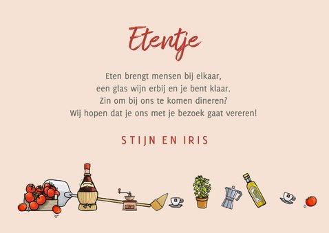 Uitnodiging eten kleine auto 3