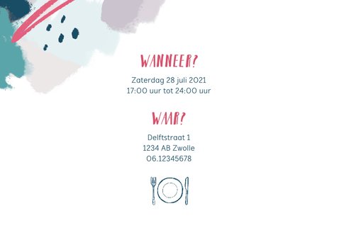 Uitnodiging etentje 21 diner met eigen foto 2
