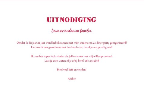 Uitnodiging etentje (21) diner stijlvol en hip met blaadjes 3