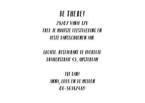 Uitnodiging feest fotocollage met illustratie party slinger 3