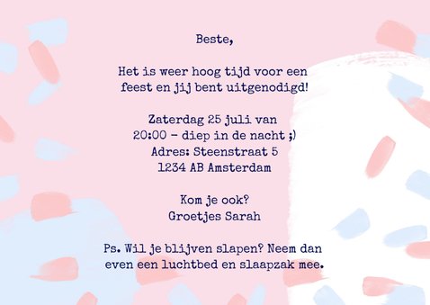 Uitnodiging Feest Jaren 80 Stijl Meisje 3