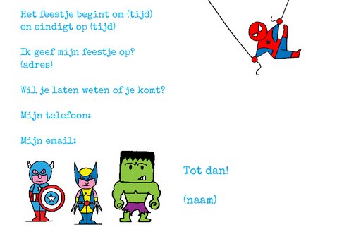 uitnodiging feest superhelden 3