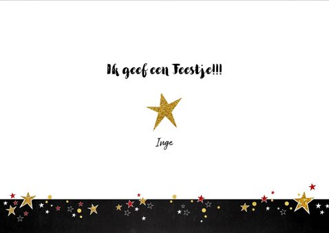 Uitnodiging feestelijke typografische foto kaart 3