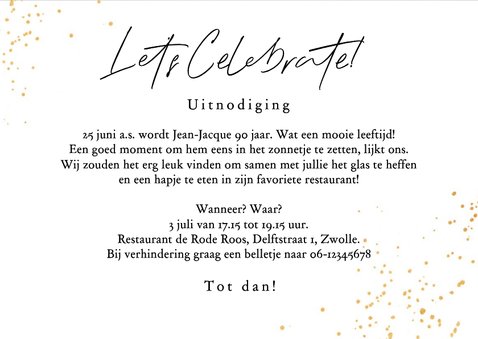 Uitnodiging feestje 90 jaar ballonnen foto slingers groen 3