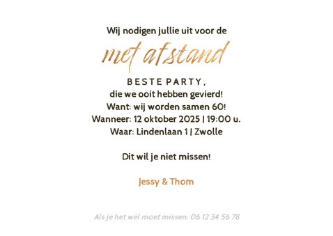 Uitnodiging feestje 'Met afstand beste party' foto 3