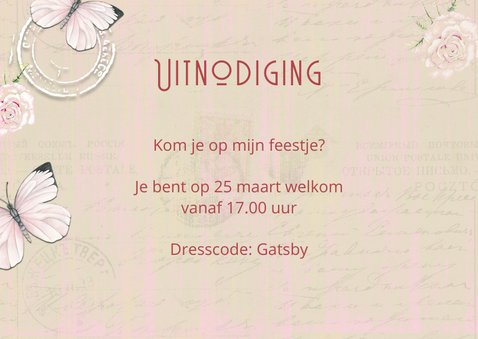 Uitnodiging feestje vintage 2