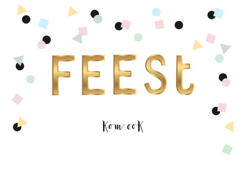Uitnodiging fotocollage verjaardag feest confetti 2