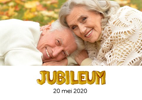 Uitnodiging Jubileum ballonnen goud 2