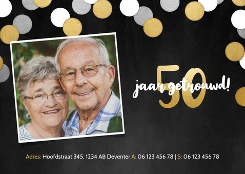 Uitnodiging jubileumfeest 50 jaar getrouwd confetti & foto's 2