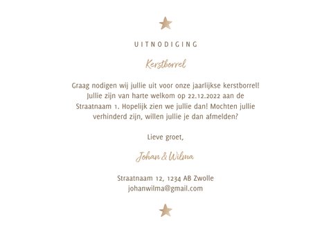 Uitnodiging kerstborrel met waterverf en sneeuw 3