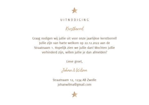 Uitnodiging kerstborrel met waterverf en sneeuw 3
