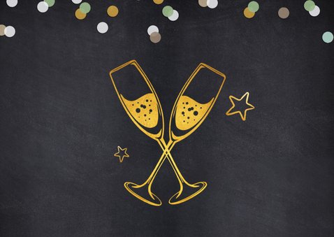 Uitnodiging kerstborrel proost met champagneglazen 2