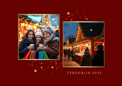 Uitnodiging kerstmarkt algemeen sterren fotokaart 2
