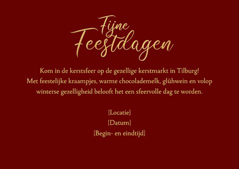 Uitnodiging kerstmarkt algemeen sterren fotokaart 3