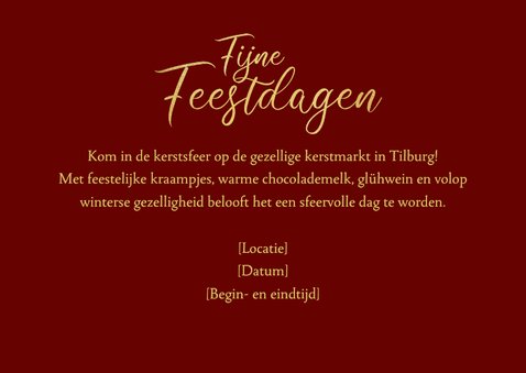 Uitnodiging kerstmarkt algemeen sterren fotokaart  3