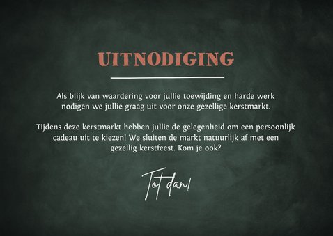 Uitnodiging kerstmarkt wegwijzers ticket sterren 3