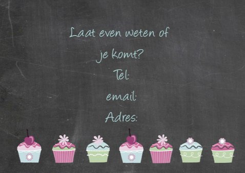 uitnodiging kinderfeest cupcakes 3